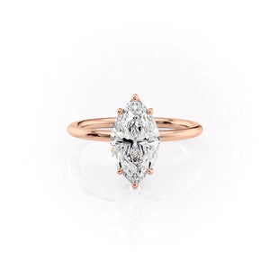 The Lily Set With A 1.5 Carat Marquise Lab Diamond