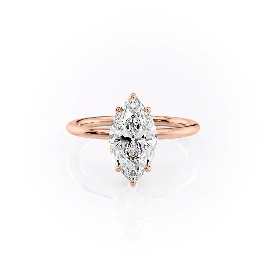 The Lily Set With A 2 Carat Marquise Moissanite