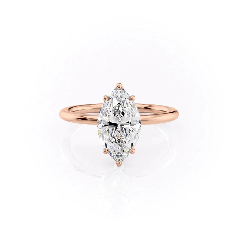 The Lily Set With A 2.5 Carat Marquise Lab Diamond