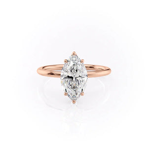 The Lily Set With A 4 Carat Marquise Moissanite