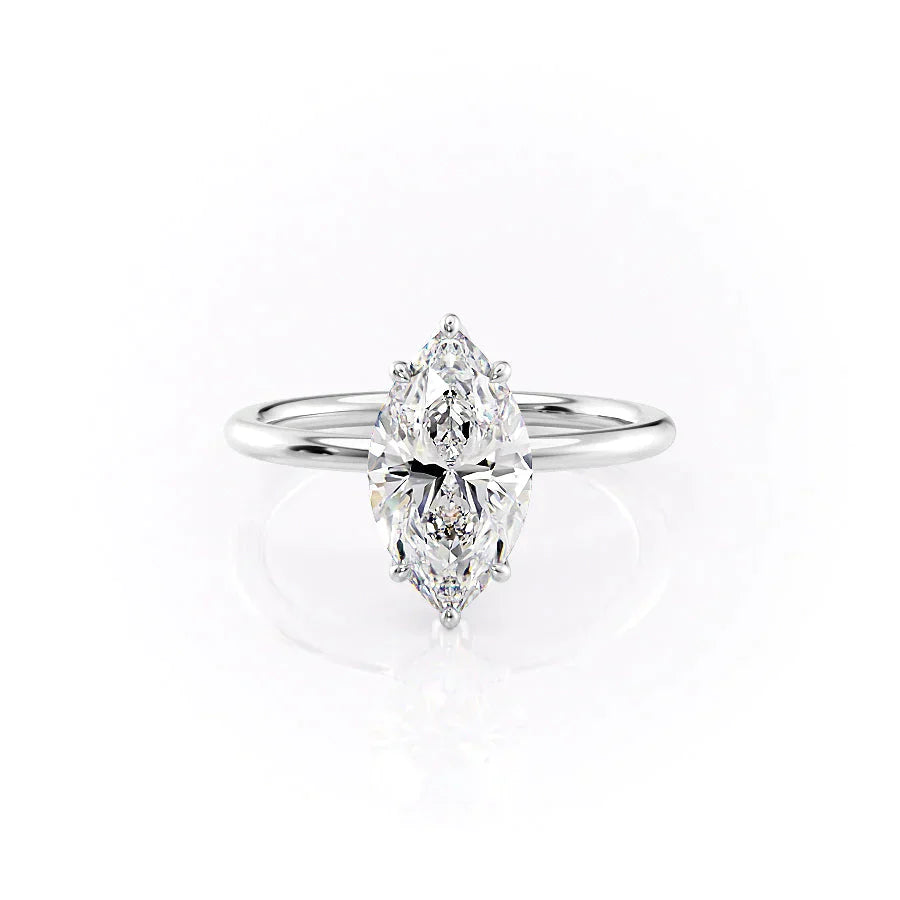 The Lily Set With A 1.5 Carat Marquise Lab Diamond