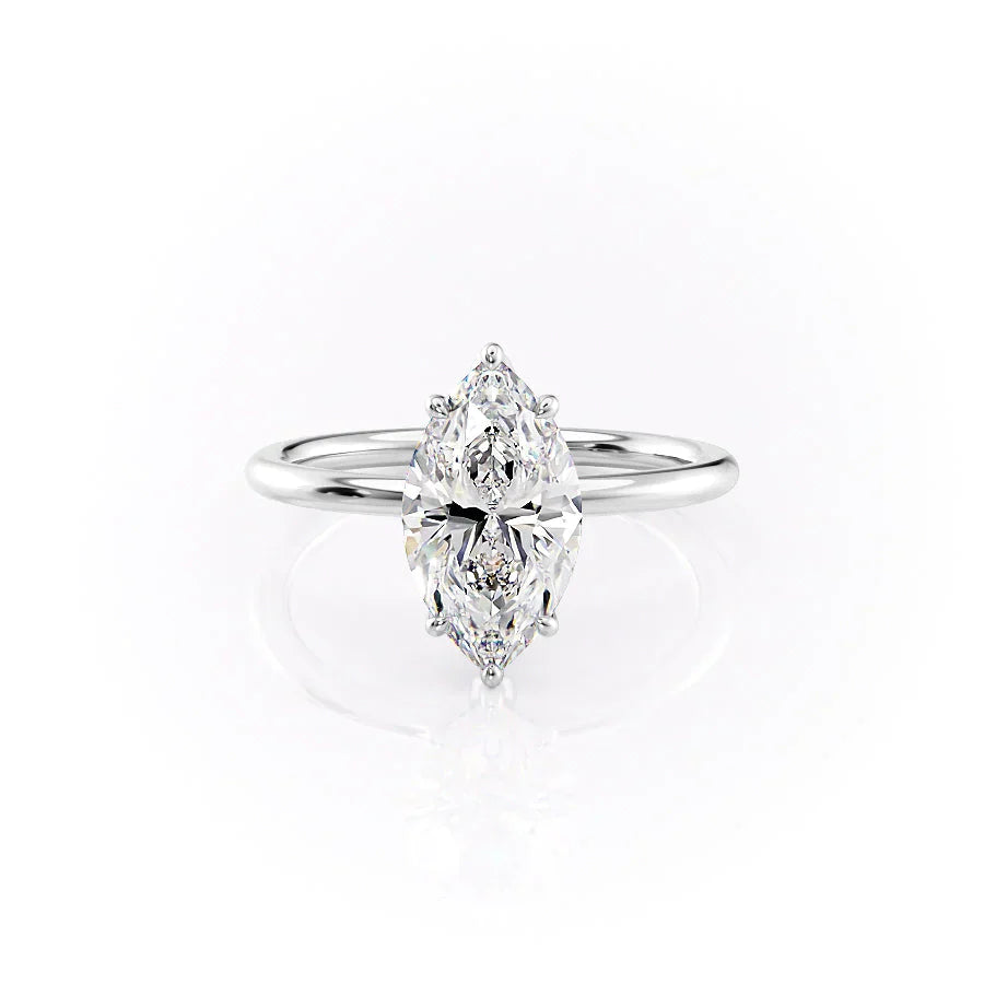 The Lily Set With A 5 Carat Marquise Moissanite
