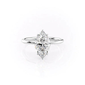 The Lily Set With A 2.5 Carat Marquise Lab Diamond