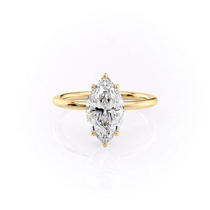 The Lily Set With A 5 Carat Marquise Moissanite