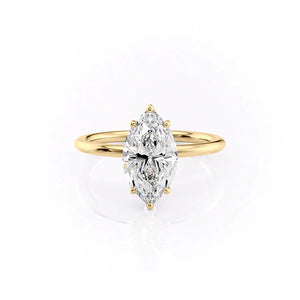 The Lily Set With A 2.5 Carat Marquise Lab Diamond