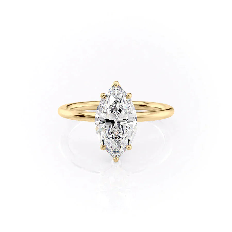 The Lily Set With A 3 Carat Marquise Lab Diamond