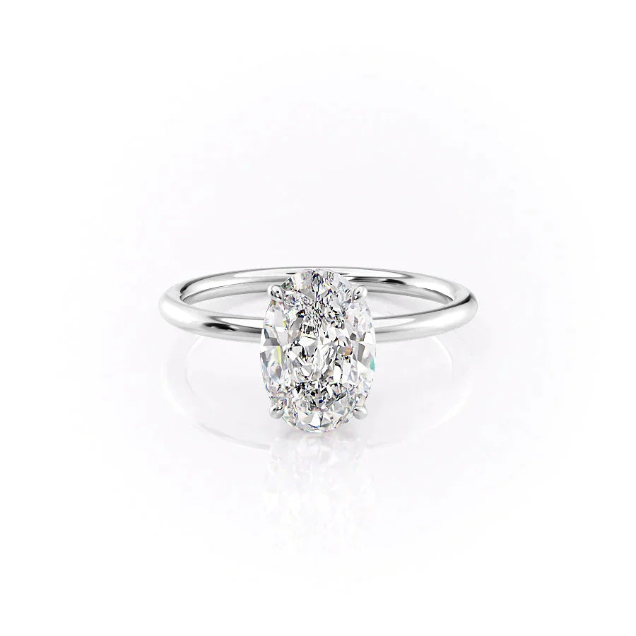 The Lily Set With A 5 Carat Oval Moissanite
