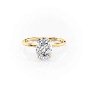 The Lily Set With A 3 Carat Oval Lab Diamond
