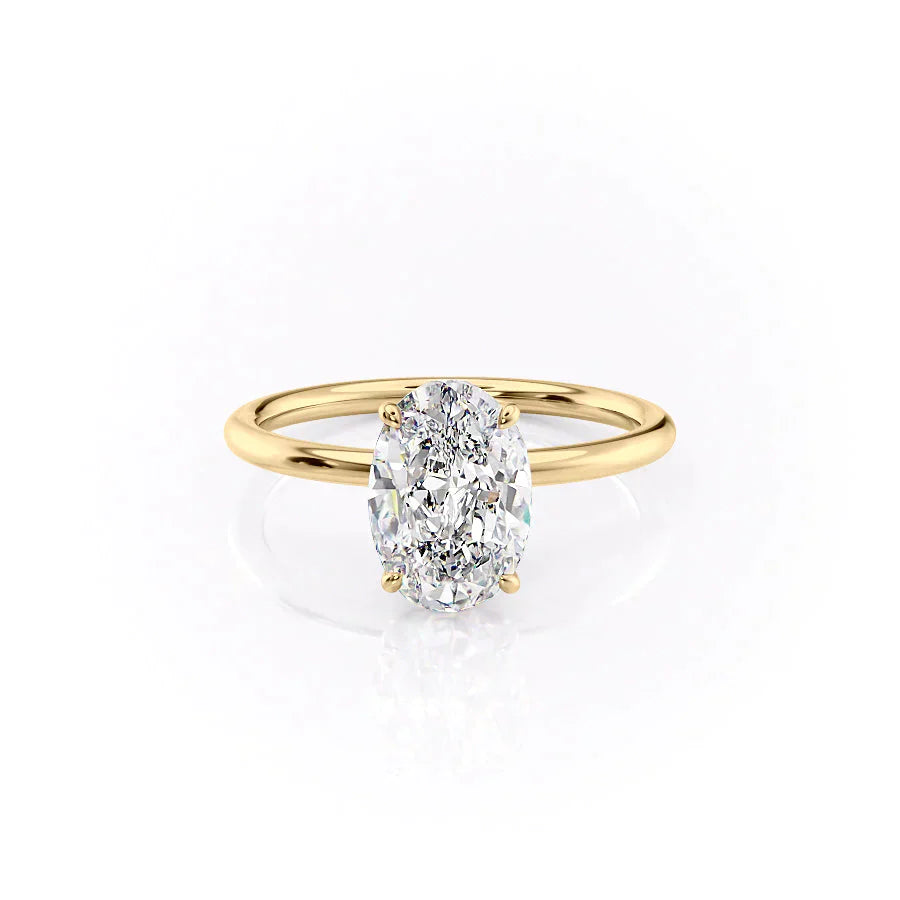 The Lily Set With A 1 Carat Oval Lab Diamond