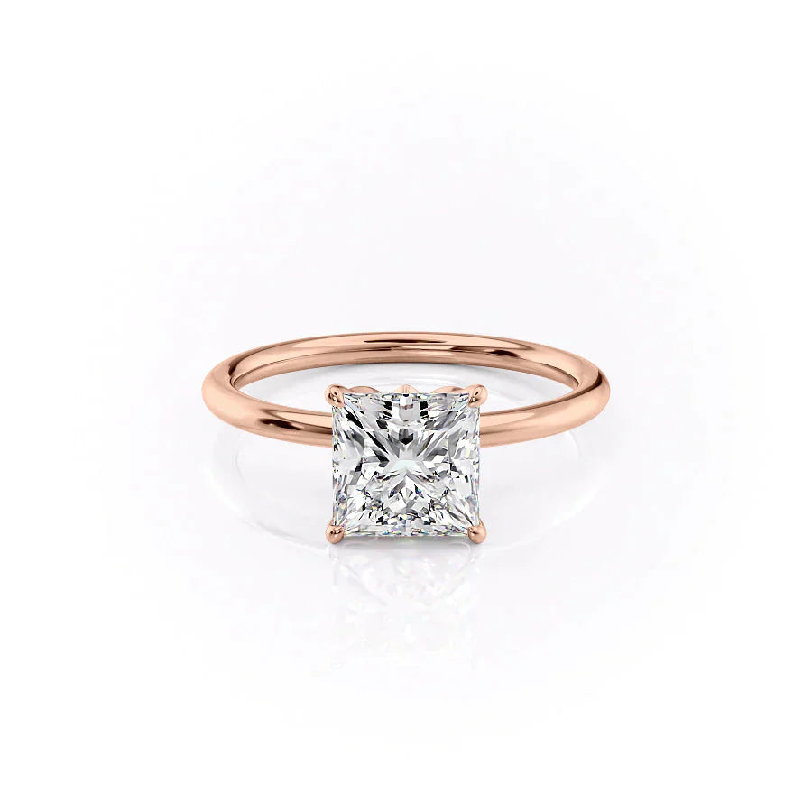 The Lily Set With A 1 Carat Princess Lab Diamond