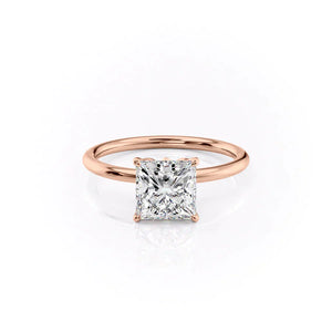 The Lily Set With A 1 Carat Princess Lab Diamond