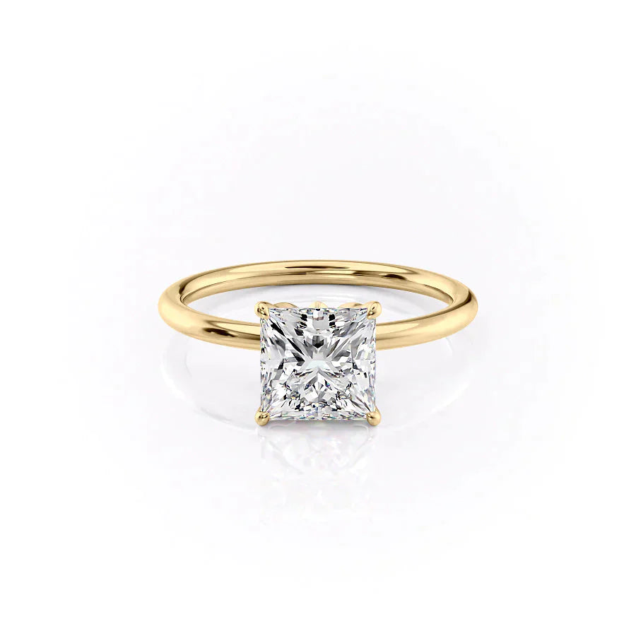 The Lily Set With A 4 Carat Princess Moissanite