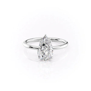 The Lily Set With A 3 Carat Pear Lab Diamond