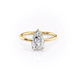 The Lily Set With A 1 Carat Pear Lab Diamond