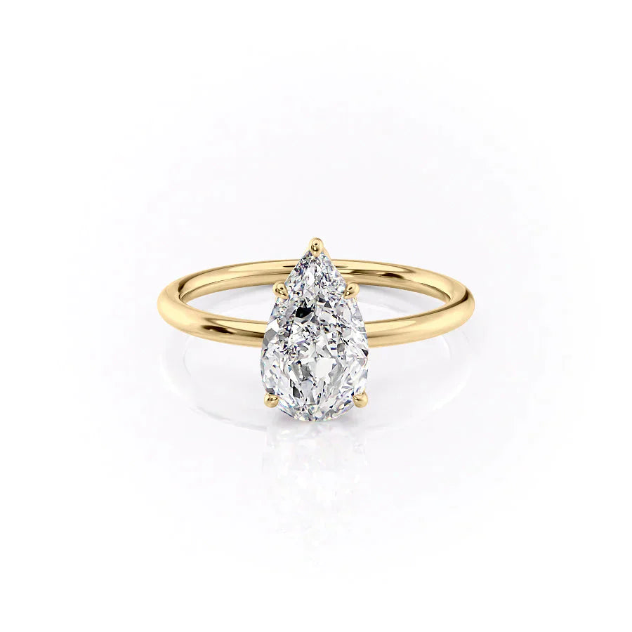 The Lily Set With A 3 Carat Pear Lab Diamond