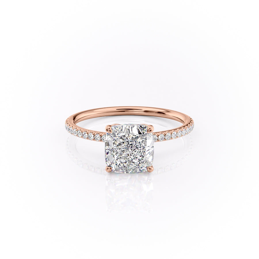The Pave Lily Set With A 5 Carat Cushion Moissanite