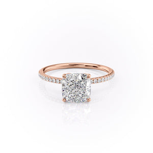 The Pave Lily Set With A 5 Carat Cushion Moissanite