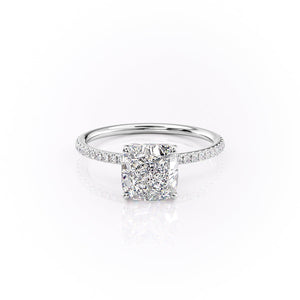 The Pave Lily Set With A 4 Carat Cushion Moissanite