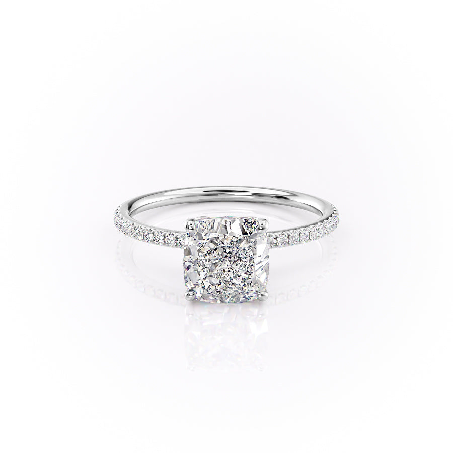 The Pave Lily Set With A 3 Carat Cushion Lab Diamond
