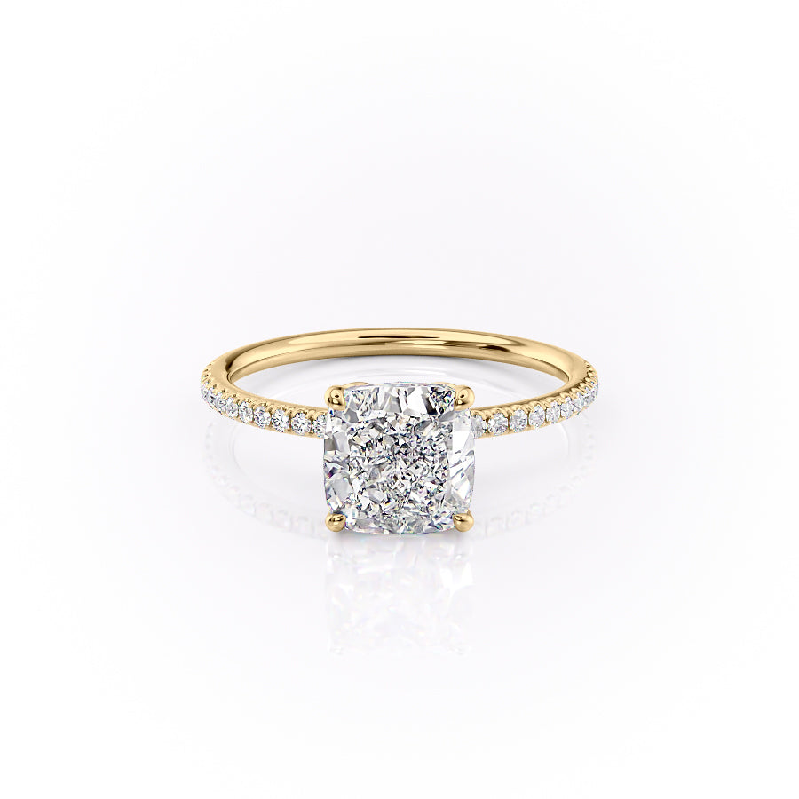 The Pave Lily Set With A 1 Carat Cushion Moissanite