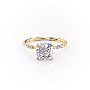 The Pave Lily Set With A 2.5 Carat Cushion Lab Diamond