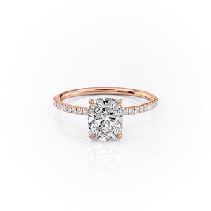 The Pave Lily Set With A 4 Carat Elongated Cushion Moissanite
