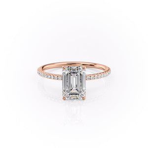 The Pave Lily Set With A 2 Carat Emerald Lab Diamond