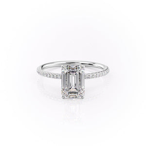 The Pave Lily Set With A 2.5 Carat Emerald Lab Diamond