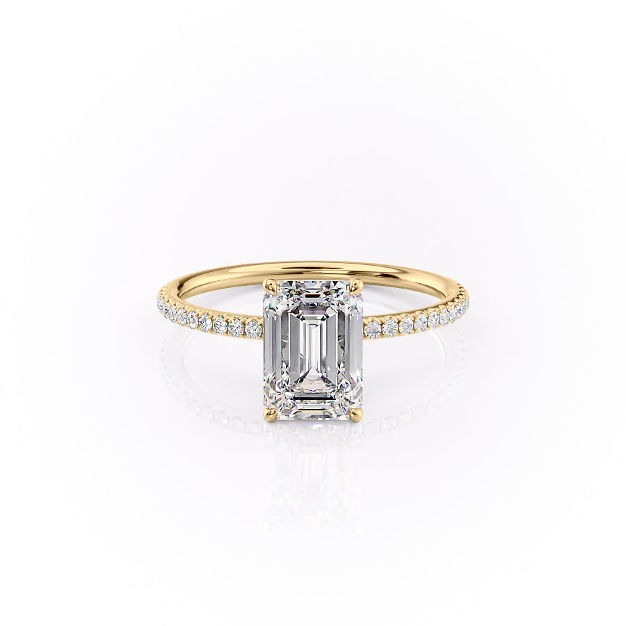 The Pave Lily Set With A 1.5 Carat Emerald Lab Diamond