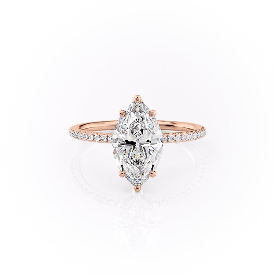The Pave Lily Set With A 2 Carat Marquise Moissanite