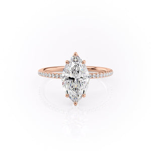 The Pave Lily Set With A 1 Carat Marquise Moissanite