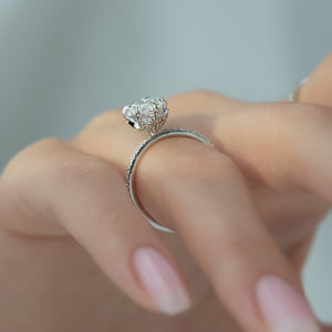 The Pave Lily Set With A 3 Carat Marquise Lab Diamond