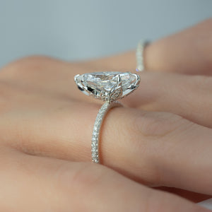 The Pave Lily Set With A 3 Carat Marquise Lab Diamond