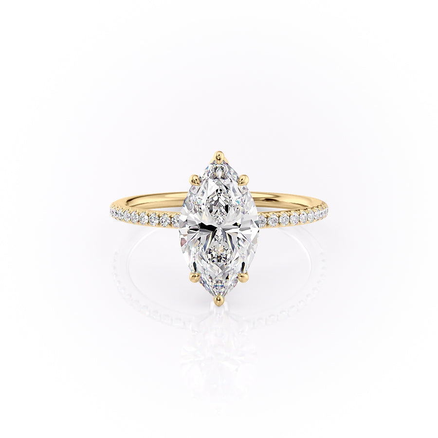 The Pave Lily Set With A 3 Carat Marquise Moissanite