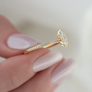 The Pave Lily Set With A 1 Carat Marquise Lab Diamond