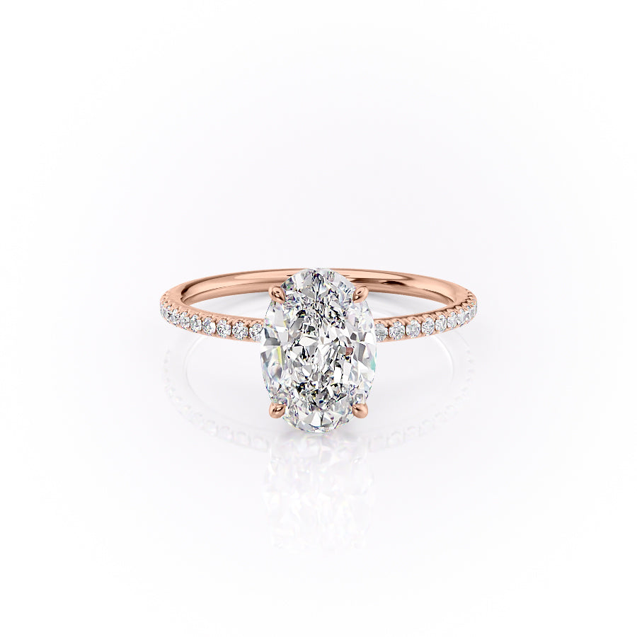 The Pave Lily Set With A 2 Carat Oval Moissanite