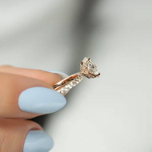 The Pave Lily Set With A Oval Lab Diamond