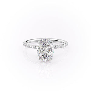 The Pave Lily Set With A 1 Carat Oval Moissanite