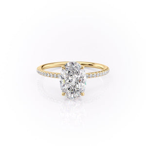 The Pave Lily Set With A 2.5 Carat Oval Lab Diamond