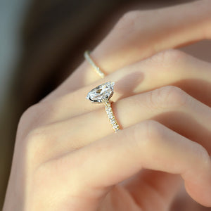 The Pave Lily Set With A 2 Carat Oval Lab Diamond