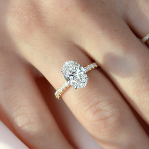 The Pave Lily Set With A 2 Carat Oval Lab Diamond