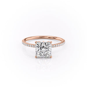 The Pave Lily Set With A 2 Carat Princess Moissanite