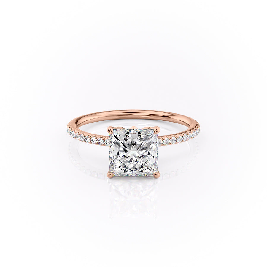 The Pave Lily Set With A 2 Carat Princess Lab Diamond