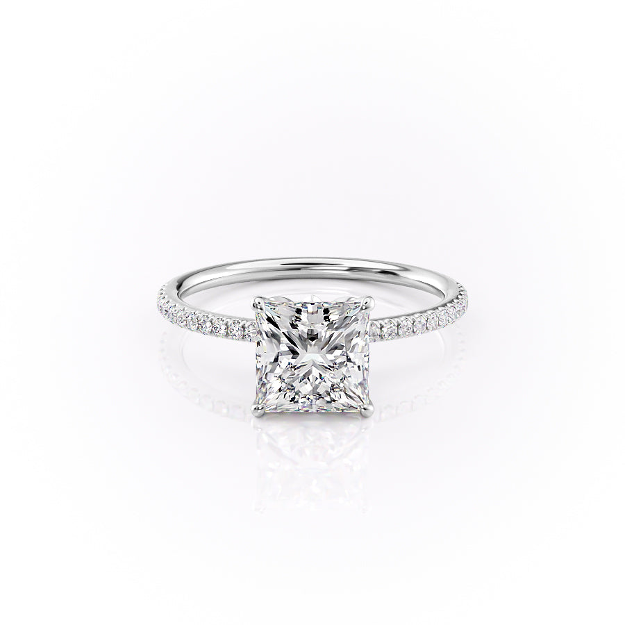 The Pave Lily Set With A 3 Carat Princess Moissanite