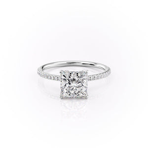 The Pave Lily Set With A 3 Carat Princess Moissanite