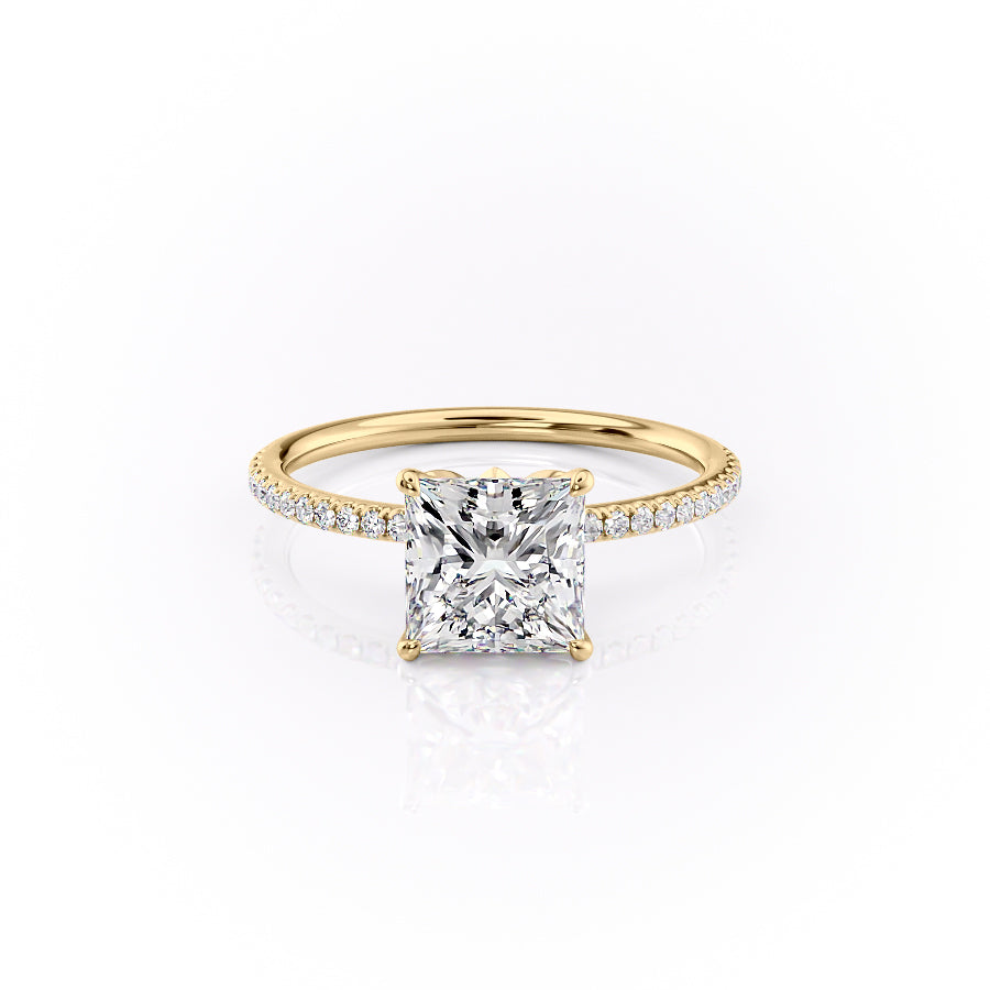 The Pave Lily Set With A 1 Carat Princess Lab Diamond