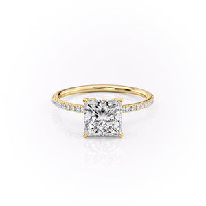 The Pave Lily Set With A 2 Carat Princess Moissanite