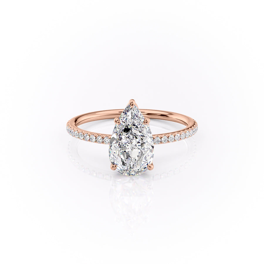 The Pave Lily Set With A 1.5 Carat Pear Lab Diamond