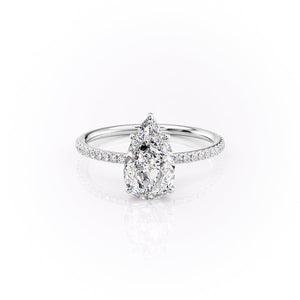 The Pave Lily Set With A 3 Carat Pear Moissanite