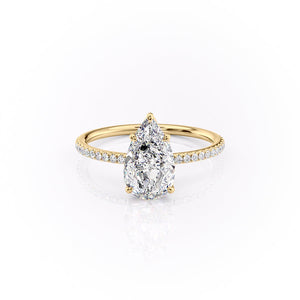 The Pave Lily Set With A 2 Carat Pear Moissanite